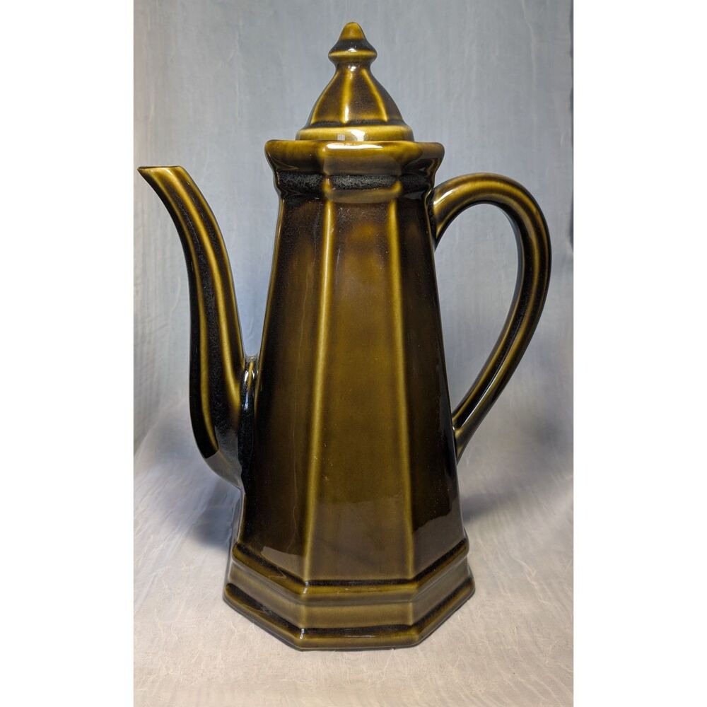 Vintage 1970s Pfaltzgraff Heritage Green Coffee Tea Carafe Boho Kitchen